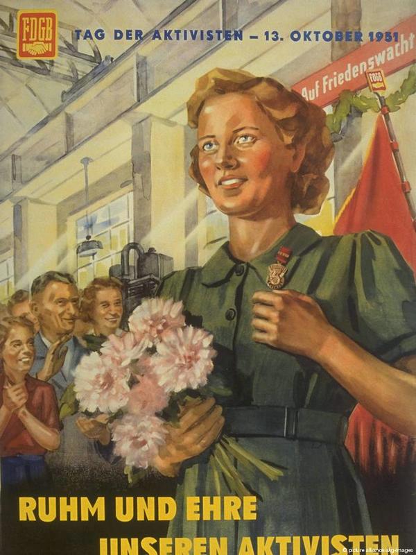 Плакат ко Дню ударника в ГДР. 1951 год