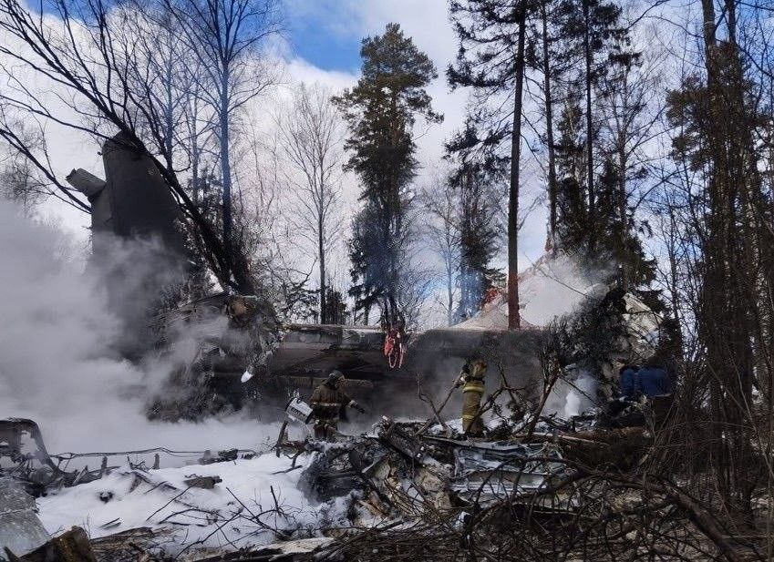 Військово-транспортний літак російських загарбників загорівся й впав біля Іванова, всі хто був на борту загинули