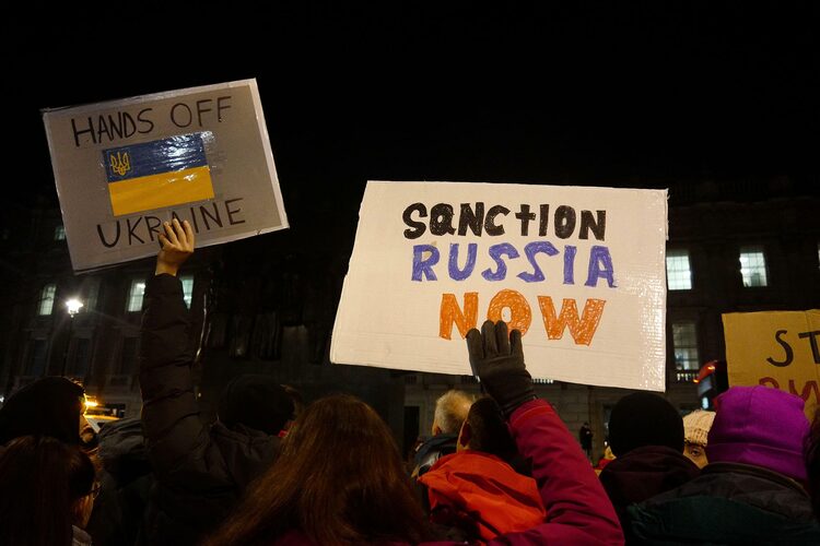 Фото: Роберт Сміт / Alamy Stock Photo.Протест у Лондоні проти повномасштабного вторгнення Росії в Україну