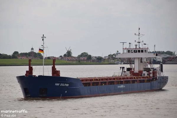 Судно HAV Dolphin проходить річкою Емс у Німеччині в червні 2025 року. Джерело: Marine Traffic.