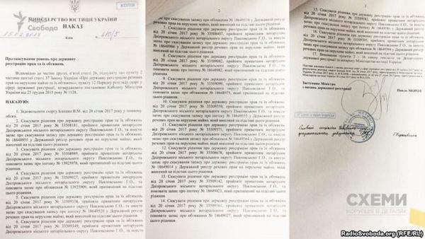 Наказ Міністерства юстиції про повернення майна Вадиму Блошку